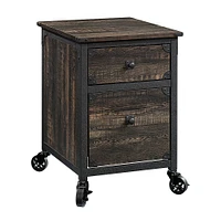 Sauder - Steel River Collection Rustic Powder-Coated Metal Pedestal - Carbon Oak