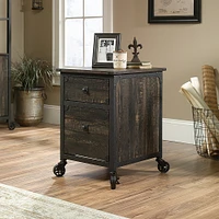 Sauder - Steel River Collection Rustic Powder-Coated Metal Pedestal - Carbon Oak