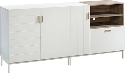 Sauder - Anda Norr Modular Credenza for Most Flat-Panel TVs Up to 60" - White With Sky Oak Accents