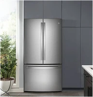 GE Profile - 23.1 Cu. Ft. French Door Counter-Depth Refrigerator with Internal Water Dispenser - Stainless Steel