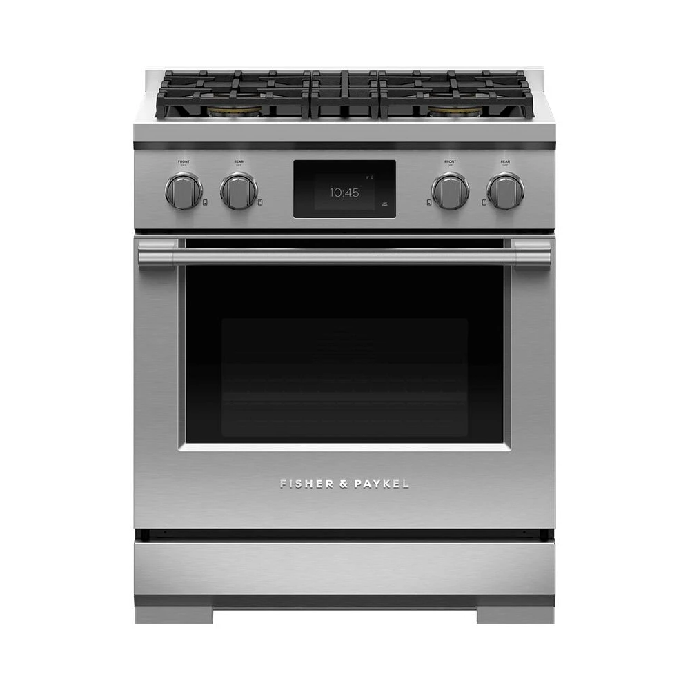 Fisher & Paykel - Professional Cu. Ft. Freestanding Dual Fuel True Convection Range with Self-Cleaning