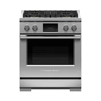 Fisher & Paykel - Professional Cu. Ft. Freestanding Dual Fuel True Convection Range with Self-Cleaning