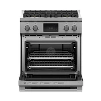 Fisher & Paykel - Professional Cu. Ft. Freestanding Dual Fuel True Convection Range with Self-Cleaning