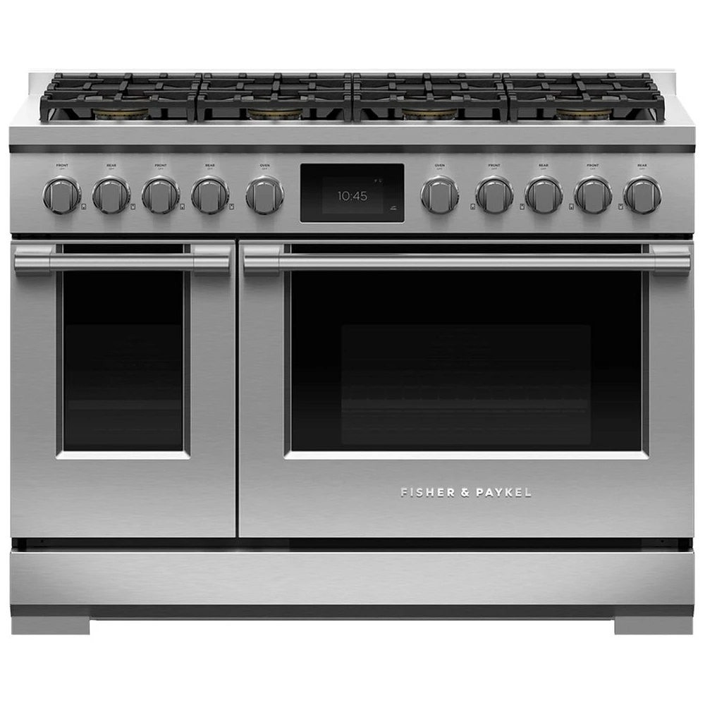 Fisher & Paykel - Professional 6.9 Cu. Ft. Freestanding Double Oven Dual Fuel True Convection Range with Self-Cleaning