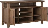 Simpli Home - Amherst Wide Transitional TV Media Stand for Most TVs up to 60" - Rustic Natural Aged Brown