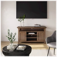 Simpli Home - Amherst Wide Transitional TV Media Stand for Most TVs up to 60" - Rustic Natural Aged Brown