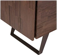 Simpli Home - Lowry Modern Industrial Solid Acacia Wood Medium Storage Cabinet - Distressed Charcoal Brown