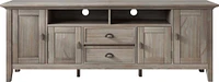 Simpli Home - Redmond SOLID WOOD inch Wide Transitional TV Media Stand in Distressed Grey For TVs up to inches