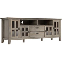 Simpli Home - Artisan SOLID WOOD inch Wide Transitional TV Media Stand in Grey For TVs up to inches