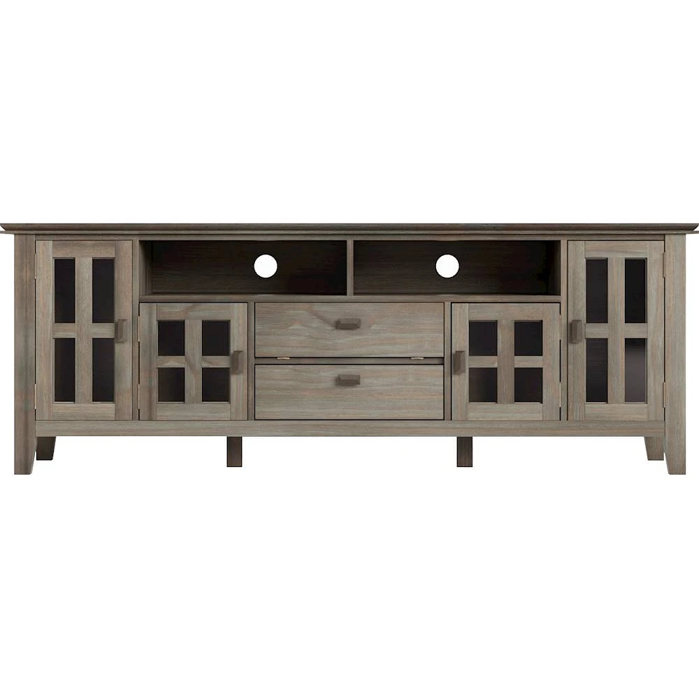 Simpli Home - Artisan SOLID WOOD inch Wide Transitional TV Media Stand in Grey For TVs up to inches