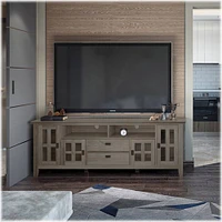 Simpli Home - Artisan SOLID WOOD inch Wide Transitional TV Media Stand in Grey For TVs up to inches