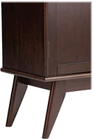 Simpli Home - Draper Mid Century Modern Rubberwood Low Storage Cabinet - Medium Auburn Brown