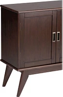 Simpli Home - Draper Mid Century Modern Rubberwood Low Storage Cabinet - Medium Auburn Brown