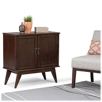 Simpli Home - Draper Mid Century Modern Rubberwood Low Storage Cabinet - Medium Auburn Brown