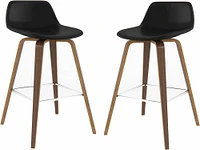 Simpli Home - Randolph Bentwood Counter Height Stools (Set of 2) - Black