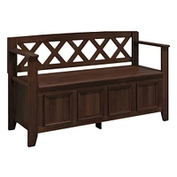 Simpli Home - Amherst SOLID WOOD 48 inch Wide Transitional Entryway Storage Bench - Natural Aged Brown