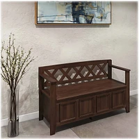 Simpli Home - Amherst SOLID WOOD 48 inch Wide Transitional Entryway Storage Bench - Natural Aged Brown