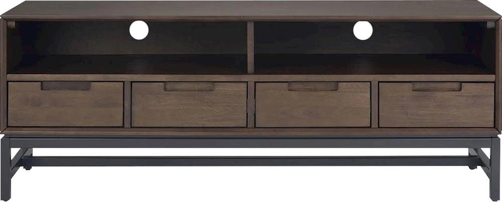 Simpli Home - Banting Modern Industrial TV Media Stand for Most TVs up to 65" - Walnut Brown