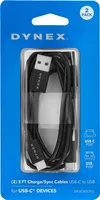 Dynex™ - 3' USB Type C-to-USB Type A Charge-and-Sync Cable (2-Pack) - Black