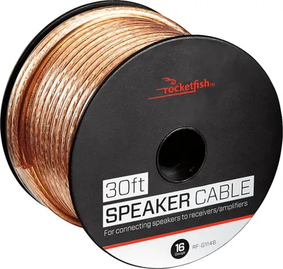 Rocketfish™ - 30' 16 Gauge Pure Copper Speaker Wire - Clear