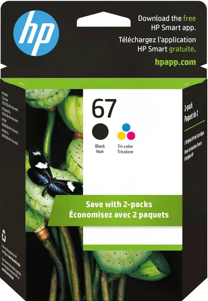 HP - 67 2-Pack Standard Capacity Ink Cartridges - Black & Tri-Color