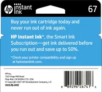 HP - 67 Standard Capacity Ink Cartridge - Black