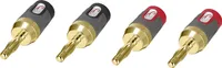 Rocketfish™ - 24k Gold Plated Toolless Speaker Banana Plugs (4 Pack) - Red/Black