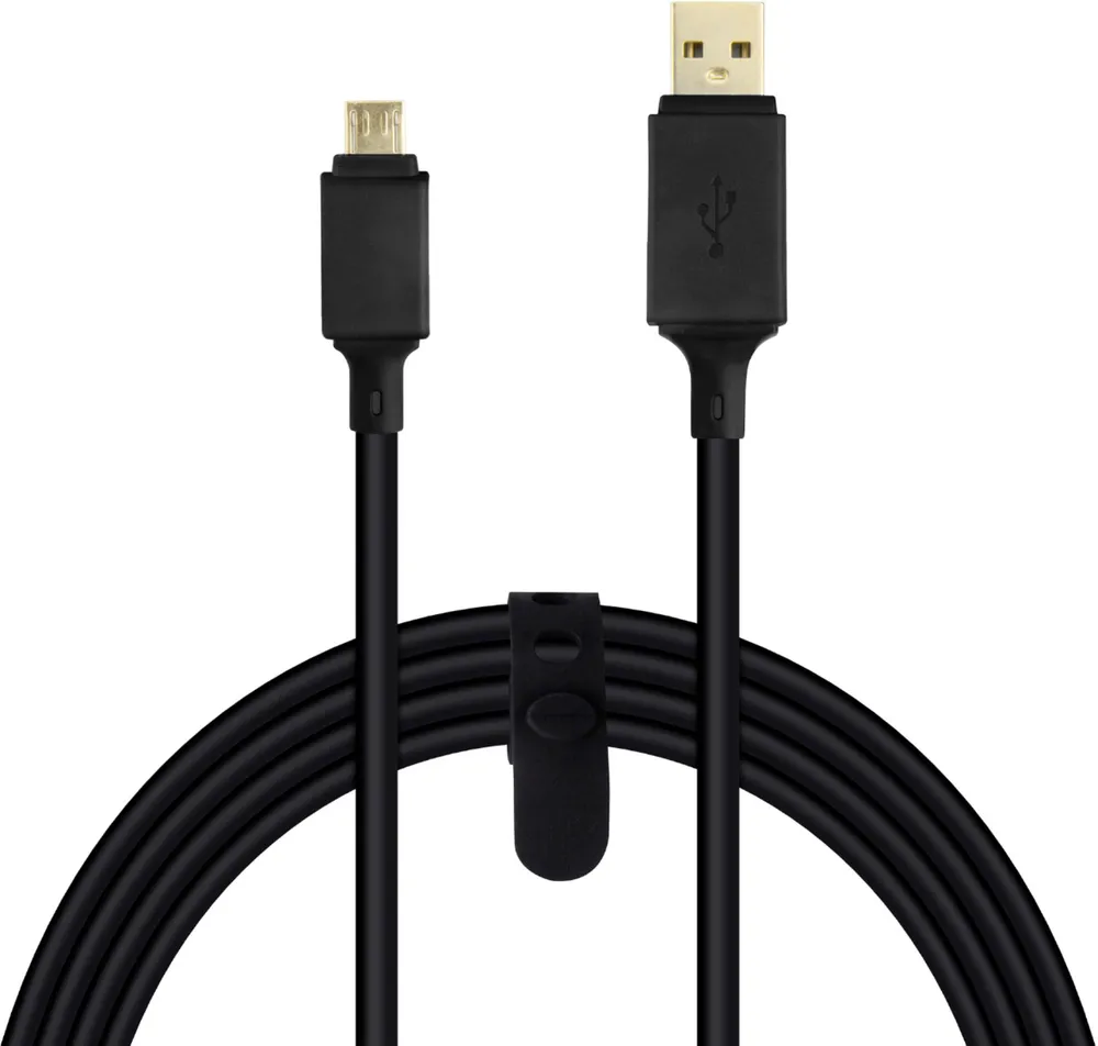 Rocketfish™ - Extra Long 9' Play + Charge Cable For PlayStation 4 - Black