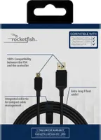 Rocketfish™ - Extra Long 9' Play + Charge Cable For PlayStation 4 - Black