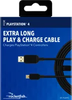 Rocketfish™ - Extra Long 9' Play + Charge Cable For PlayStation 4 - Black