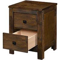 Finch - Stratford Farmhouse Wood 2-Drawer Night Stand - Classic Brown