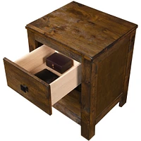 Finch - Stratford Farmhouse Wood 2-Drawer Night Stand - Classic Brown