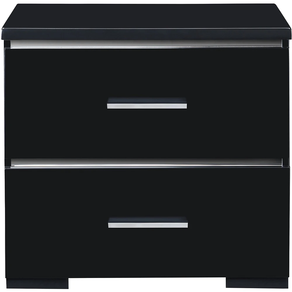 Finch - Belmont Rectangular Modern Contemporary Wood 2-Drawer Night Stand - Black