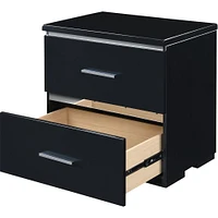 Finch - Belmont Rectangular Modern Contemporary Wood 2-Drawer Night Stand - Black