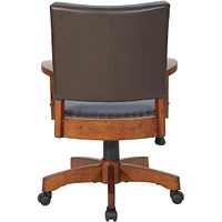 OSP Home Furnishings - Wood Bankers 5-Pointed Star Wood and Steel Office Chair