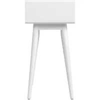 Elle Decor - Rory Mid-Century Modern MDF/Solid Rubberwood 1-Drawer Side Table - White