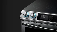 Samsung - 6.3 cu. ft. Flex Duo Front Control Slide-in Electric Range with Smart Dial, Air Fry & Wi-Fi - Black Stainless Steel