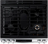 Samsung - 6.0 cu. ft. Front Control Slide-In Gas Convection Range with Air Fry & Wi-Fi, Fingerprint Resistant