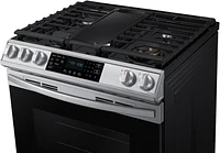 Samsung - 6.0 cu. ft. Front Control Slide-In Gas Convection Range with Air Fry & Wi-Fi, Fingerprint Resistant