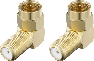 Rocketfish™ - 90-degree Coax Adapter (2 Pack) - Gold