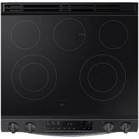 Samsung - 6.3 cu. ft. Front Control Slide-In Electric Range with Wi-Fi, Fingerprint Resistant