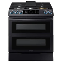 Samsung - Flex Duo 6.3 cu. ft. Front Control Slide-in Dual Fuel Range with Smart Dial, Air Fry & WiFi, Fingerprint Resistant