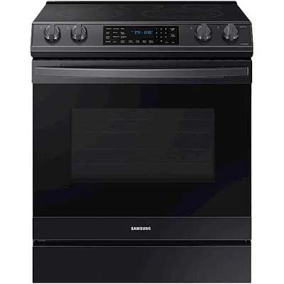 Samsung - 6.3 cu. ft. Front Control Slide-In Electric Convection Range with Air Fry & Wi-Fi, Fingerprint Resistant