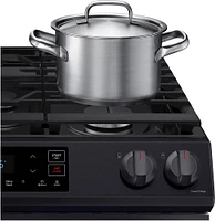 Samsung - 6.0 cu. ft. Front Control Slide-in Gas Range with Wi-FI - Black Stainless Steel