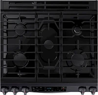 Samsung - 6.0 cu. ft. Front Control Slide-in Gas Range with Wi-FI - Black Stainless Steel