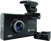 Cobra - SC 200D Dual-View Smart Dash Cam with Rear-View Accessory Camera - Black