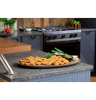 Haier - 5.6 Cu. Ft. Slide-In Gas Convection Range with Self-Steam Cleaning and No-Preheat Air Fry - Black Stainless Steel