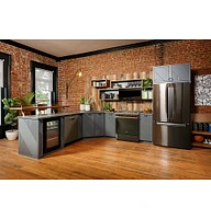 Haier - 5.6 Cu. Ft. Slide-In Gas Convection Range with Self-Steam Cleaning and No-Preheat Air Fry - Black Stainless Steel