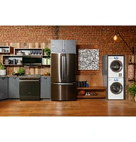 Haier - 5.6 Cu. Ft. Slide-In Gas Convection Range with Self-Steam Cleaning and No-Preheat Air Fry - Black Stainless Steel