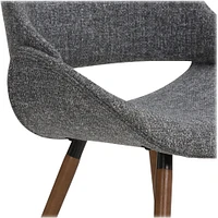 Simpli Home - Malden Mid Century Modern Bentwood Dining Chair in Woven Fabric